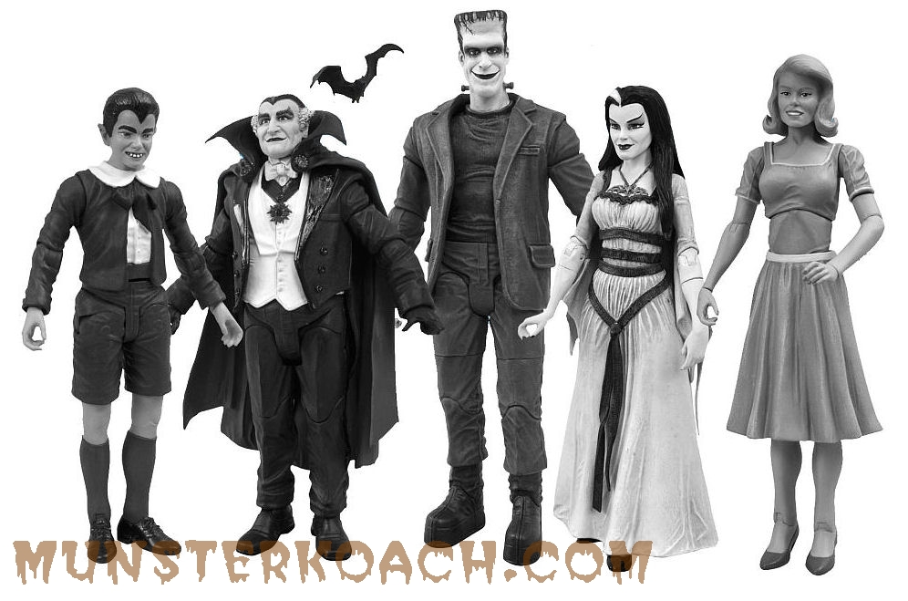 Diamond Select Black and White Munsters Action Figures